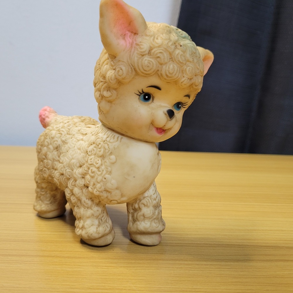 Vintage Stahlwood Lamb‎ Rubber Toy 1960's